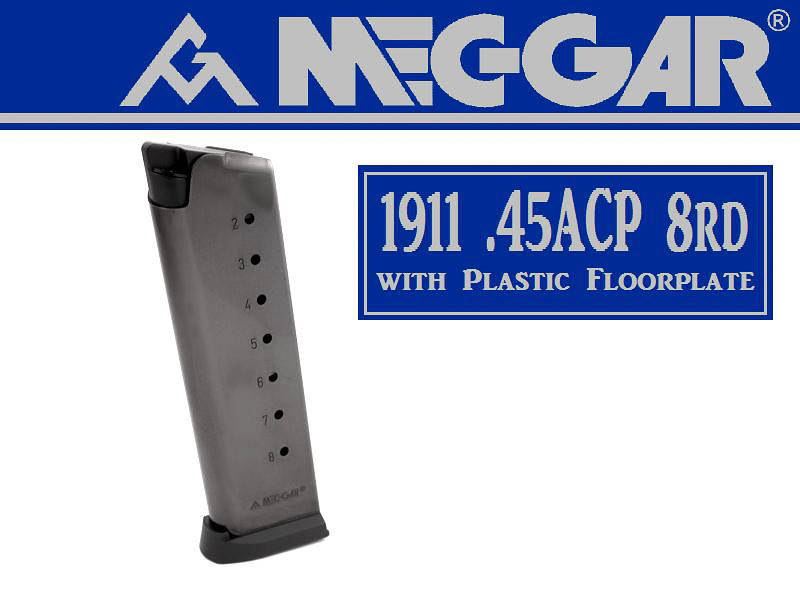 Mec-Gar 1911 .45 8rd Blue, Plastic Floorplate